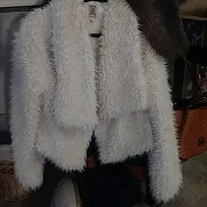 Waist high snuggly white jacket